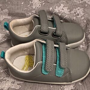 Ten Little Gray and Teal Kids Shoes